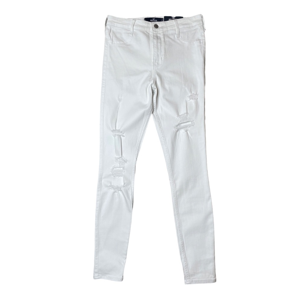 Hollister Women's Skinny Stretch High Rise Distressed White Jean Leggings 28 $64